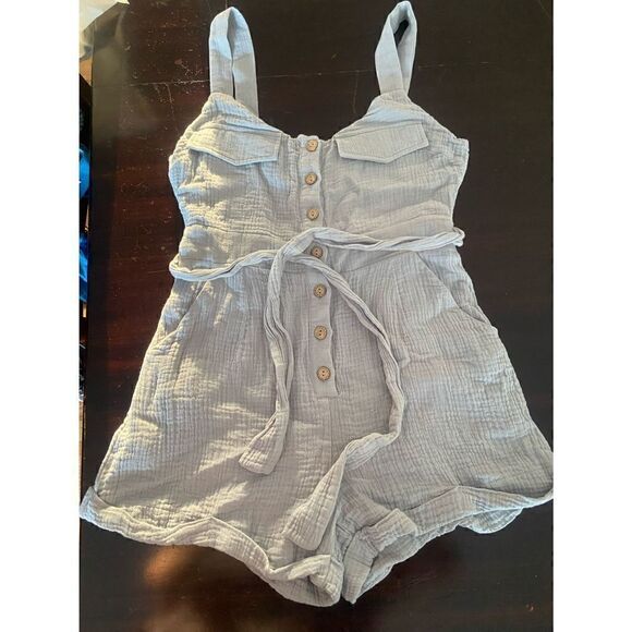 Akaiv Anthropologie Button Down Belted Romper - Picture 10 of 10